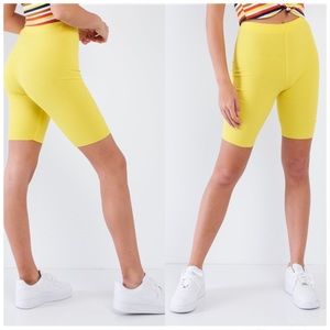3-PACK Yellow Ribbed High Waist Bike Shorts